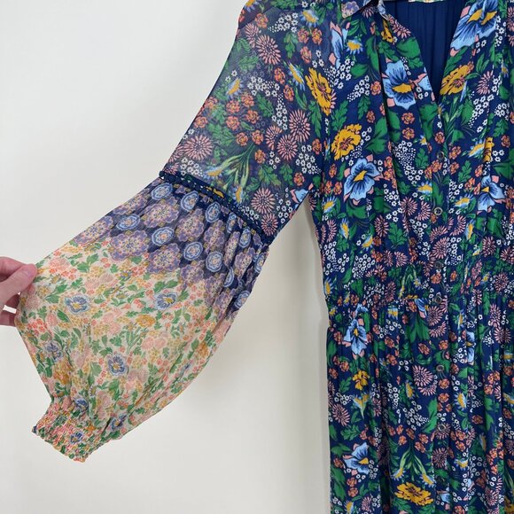 Anthropologie Maeve Ondine Maxi Dress Floral Print Garden Scandi Girl Summer Sun - Picture 7 of 15